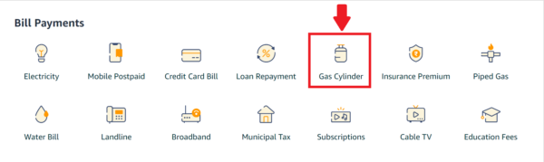 amazone pay book gas cylinder