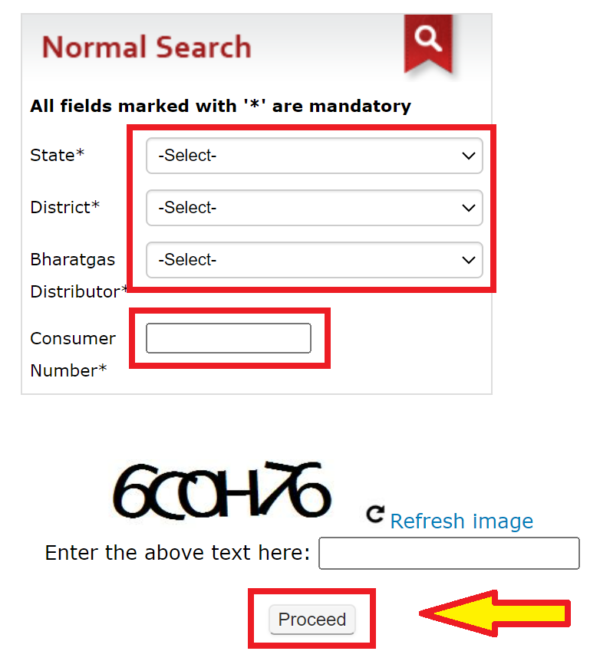 भारत गैस normal search