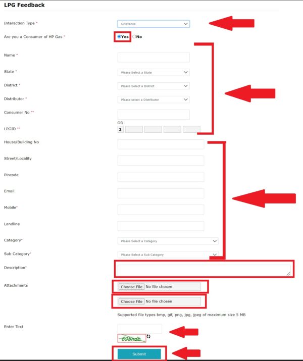 lpg feedback for hp gas